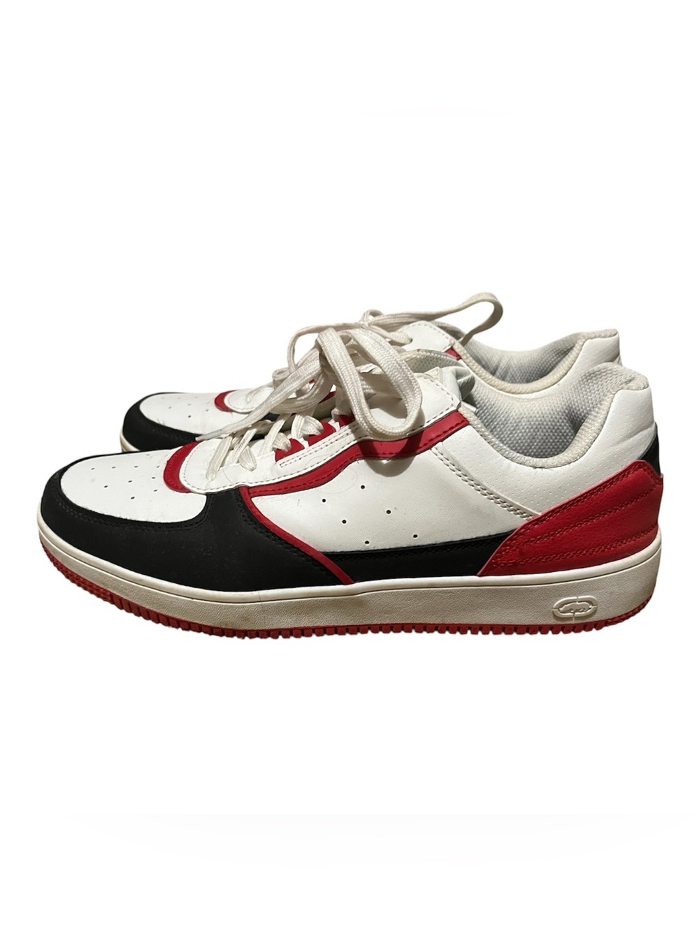 Ecko Unlimited Men’s Low-Top Sneakers in White, Black & Red